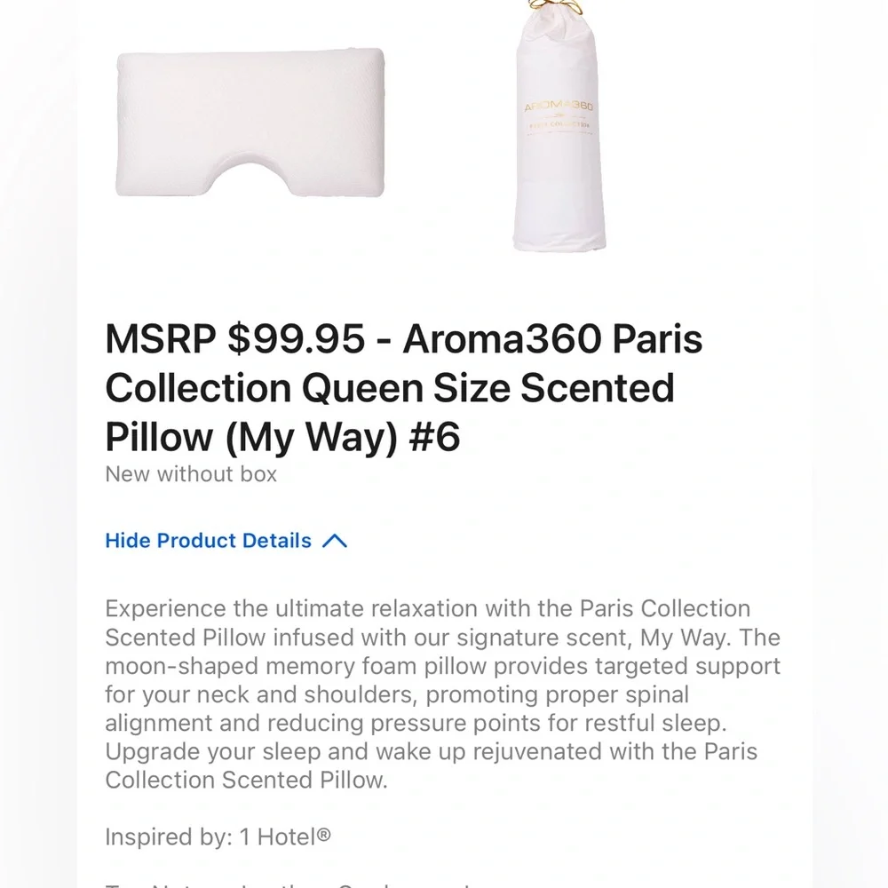 Paris Collection Scented (My Way)memory, cooling Pillows.